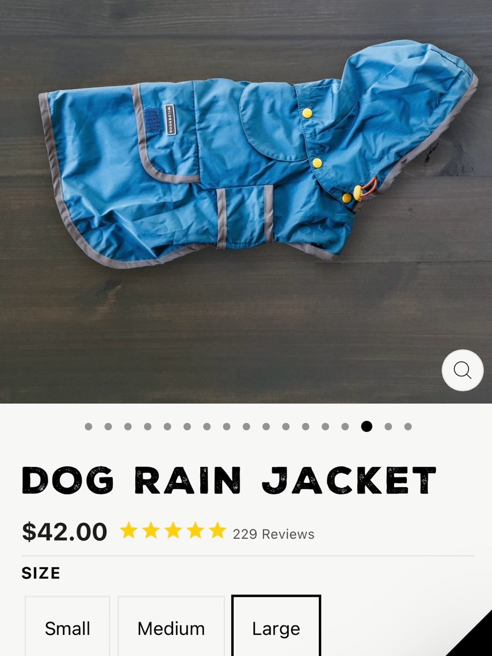 Blue Dog Rain Jacket with Hood - Waterproof Pet Coat